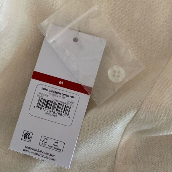 Sofia Vergara Sofia Jeans linen blend button up shirt size M - Picture 13 of 14